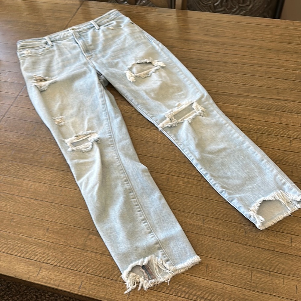A&F Simone High Rise Ankle Distressed Jeans